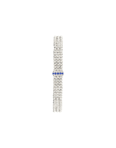 BRACCIALE MOON 3 FILE IN ORO BIANCO 18KT E ZAFFIRI 