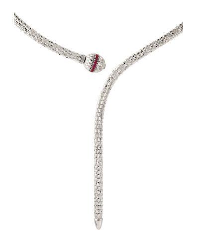 OPHIDIA Y NECKLACE IN 18KT WHITE GOLD AND RUBIES