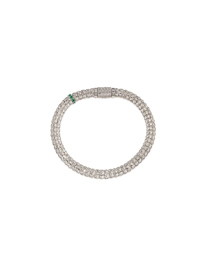 ENIGMA BRACELET IN WHITE GOLD WITH EMERALD