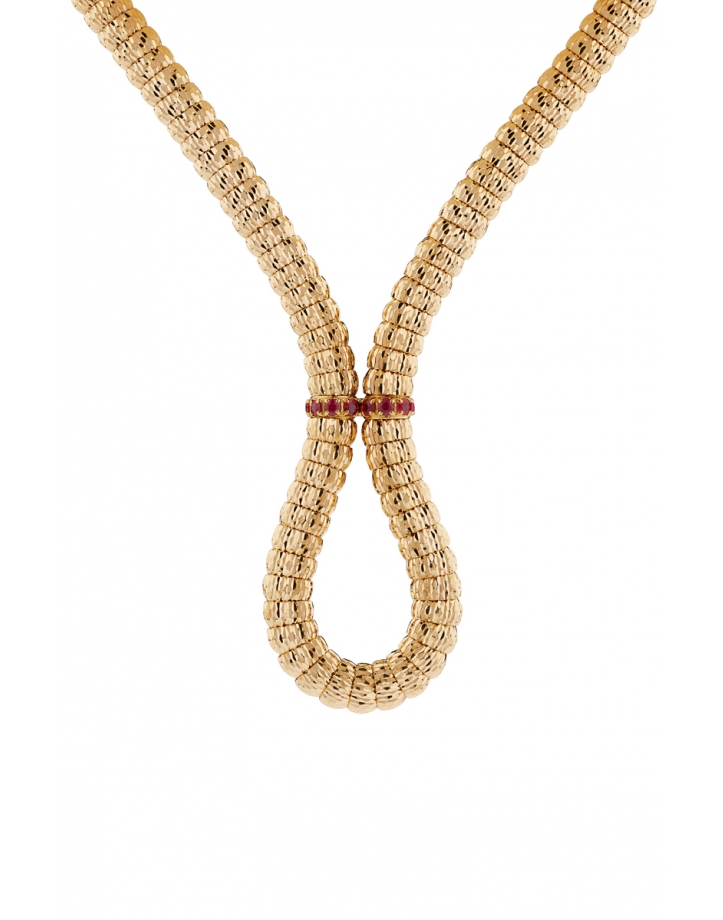 ENIGMA X NECKLACE IN GOLD WITH RUBIES