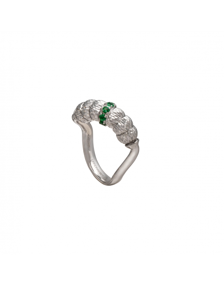 ENIGMA RING IN WHITE GOLD WITH EMERALDS