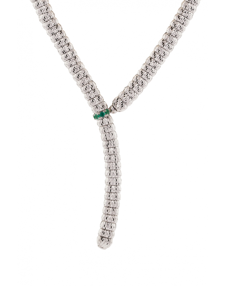 ENIGMA Y NECKLACE IN WHITE GOLD WITH EMERALDS
