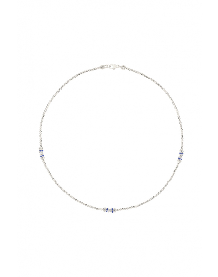 MOON NECKLACE WITH 3 ELEMENTS IN WHITE GOLD WITH SAPPHIRES