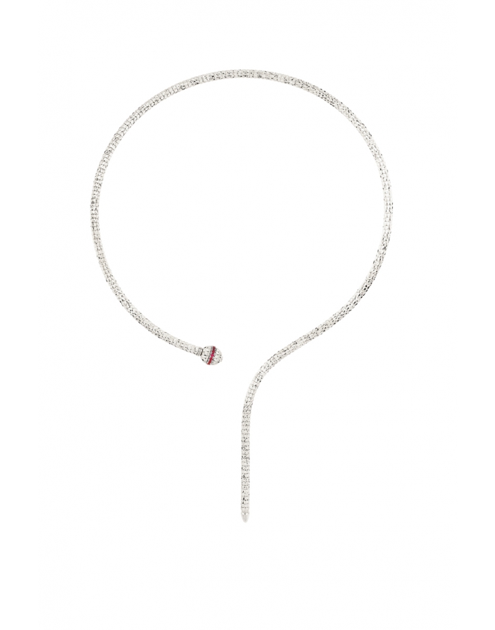 OPHIDIA Y NECKLACE IN WHITE GOLD WITH RUBIES