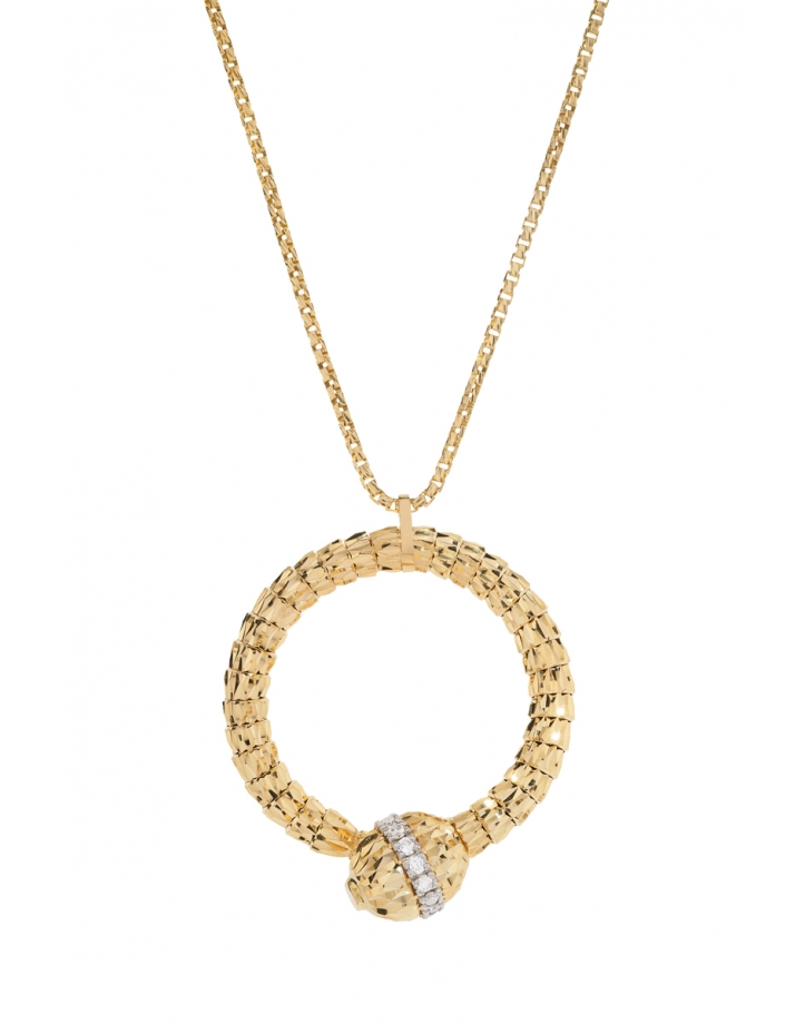OPHIDIA PENDANT NECKLACE IN GOLD WITH DIAMONDS