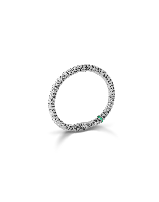 ENIGMA BRACELET IN 18KT WHITE GOLD AND EMERALDS
