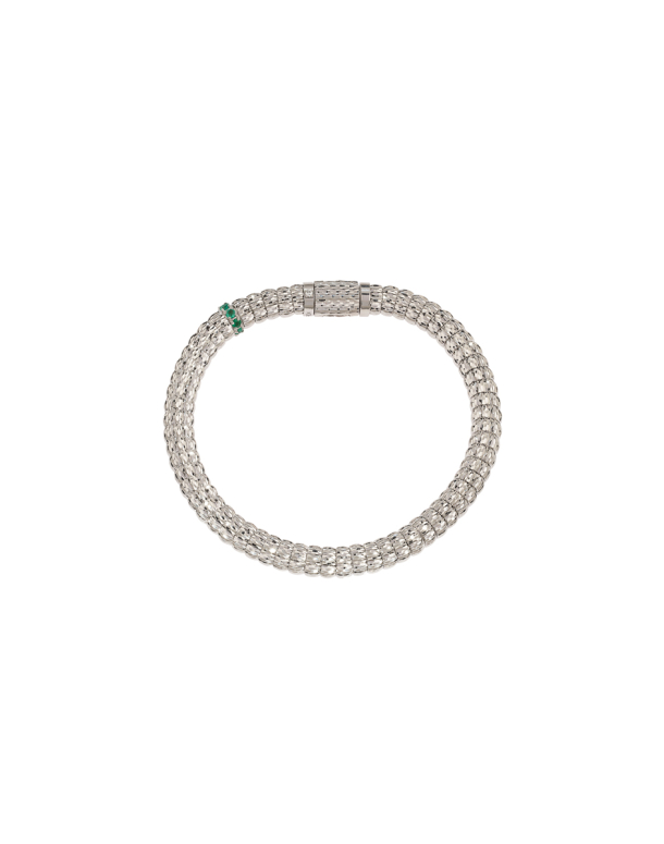 ENIGMA BRACELET IN 18KT WHITE GOLD AND EMERALDS