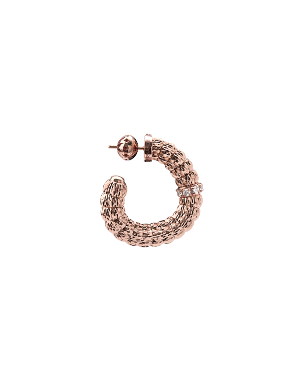 ENIGMA HOOP EARRINGS IN 18KT ROSE GOLD AND DIAMONDS