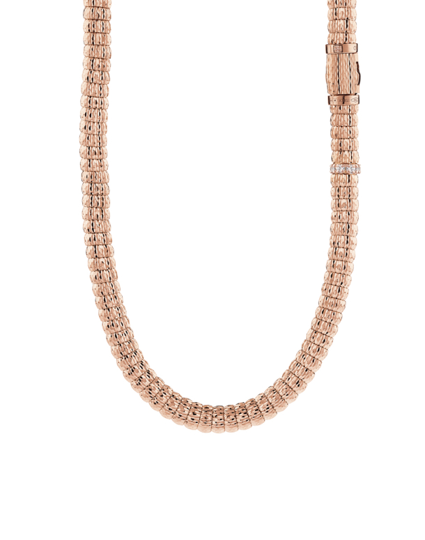 COLLANA ENIGMA IN ORO ROSA 18KT E DIAMANTI