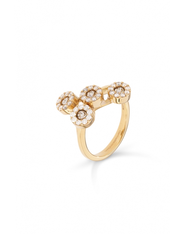 MOON GRACE RING 4 ELEMENTS IN 18KT GOLD AND DIAMONDS